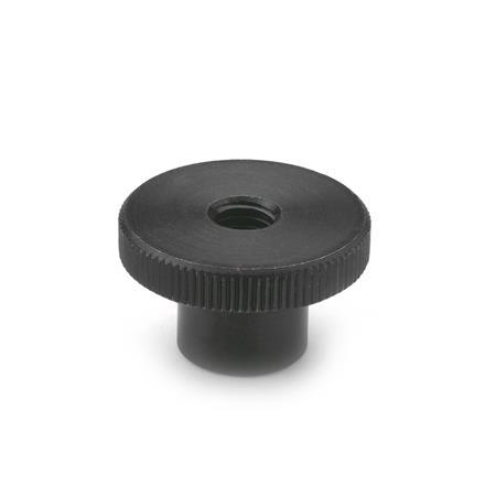 Otto Ganter Knurled Nut Steel Blackened, DIN 466